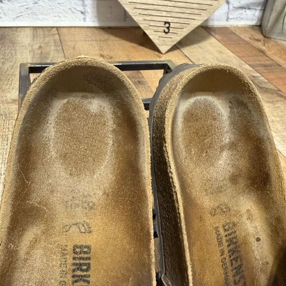 Birkenstock Yao Sandals 38 Womens 7 Mocha Brown Slide Slip On Buckle Strap Shoes - Picture 3 of 8